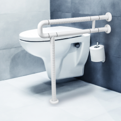 Maner sprijin WC fix in forma U cu picior Maner sprijin WC fix in forma U cu picior